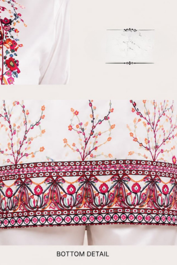 Women’s White Ethnic Printed Co-Ord Set image 3