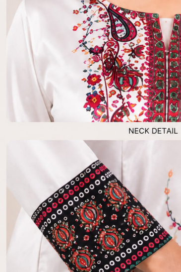 Women’s White Ethnic Printed Co-Ord Set image 4