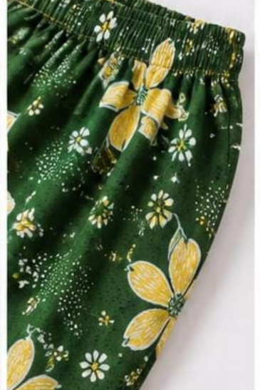 Women’s Dark Green Floral Printed Cotton Shirt image 4