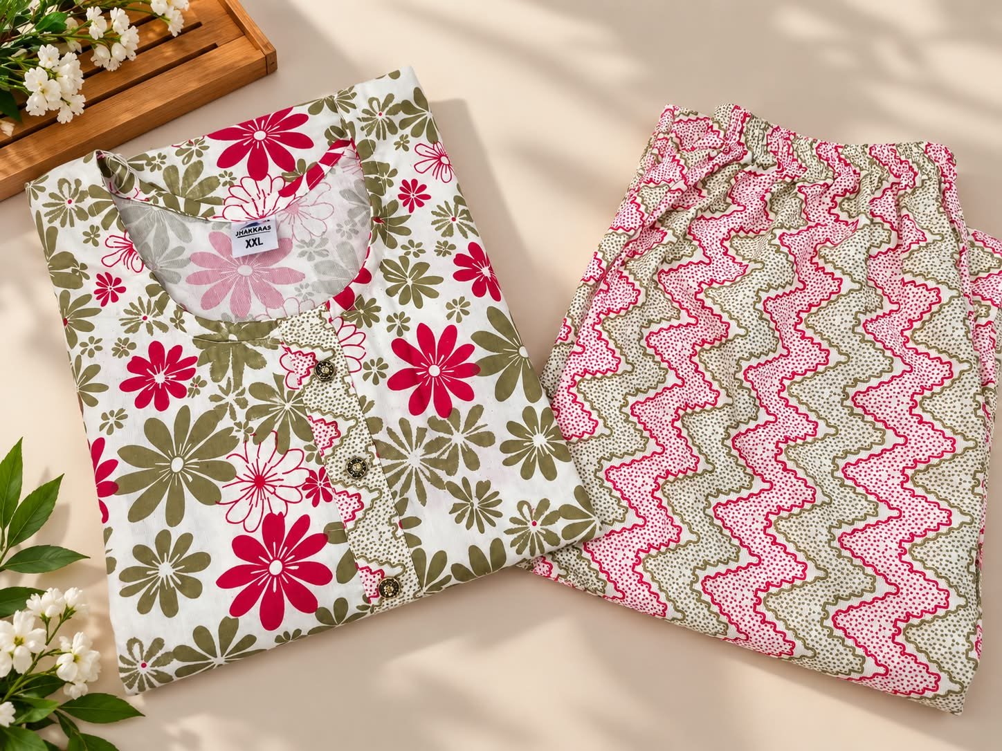 Women Floral Printed Kurti With Trouser Set image 5